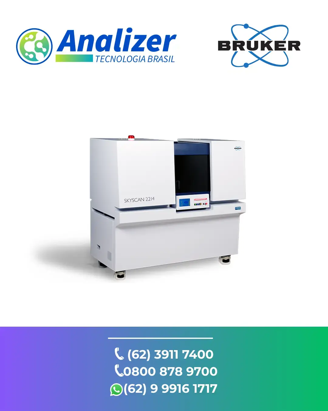 AJUSTE DE MICROSCOPIO 3D DE RAIOS X SKYSCAN 2214 CMOS EDITION BRUKER BRASIL