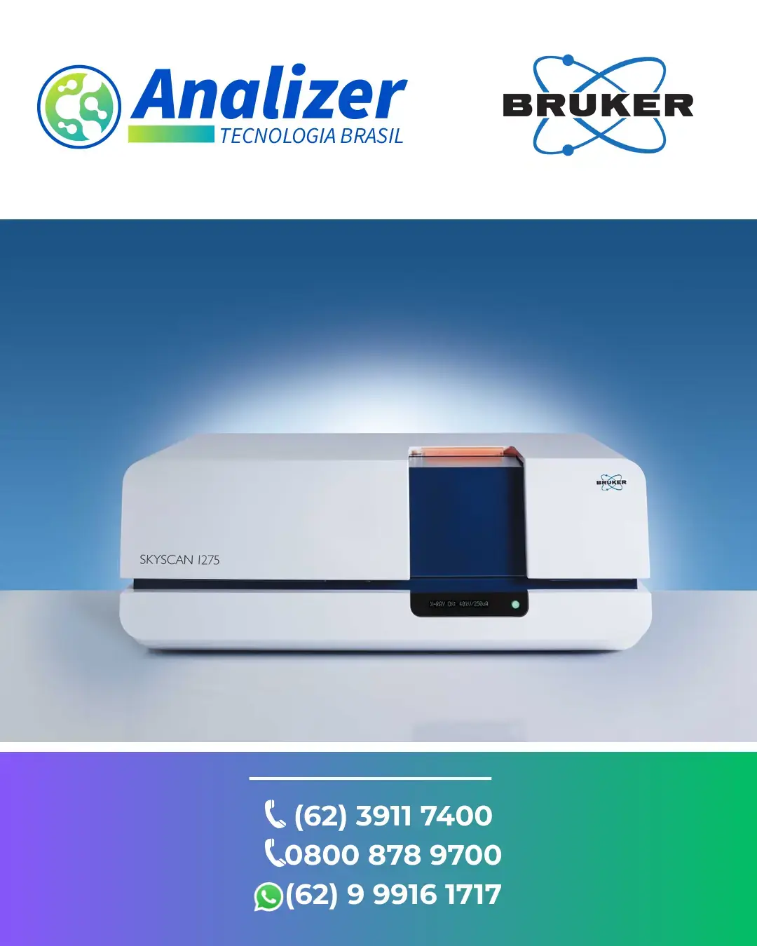 AJUSTE EM MICROTOMOGRAFO DE RAIOS X SKYSCAN 1275 BRUKER BRASIL